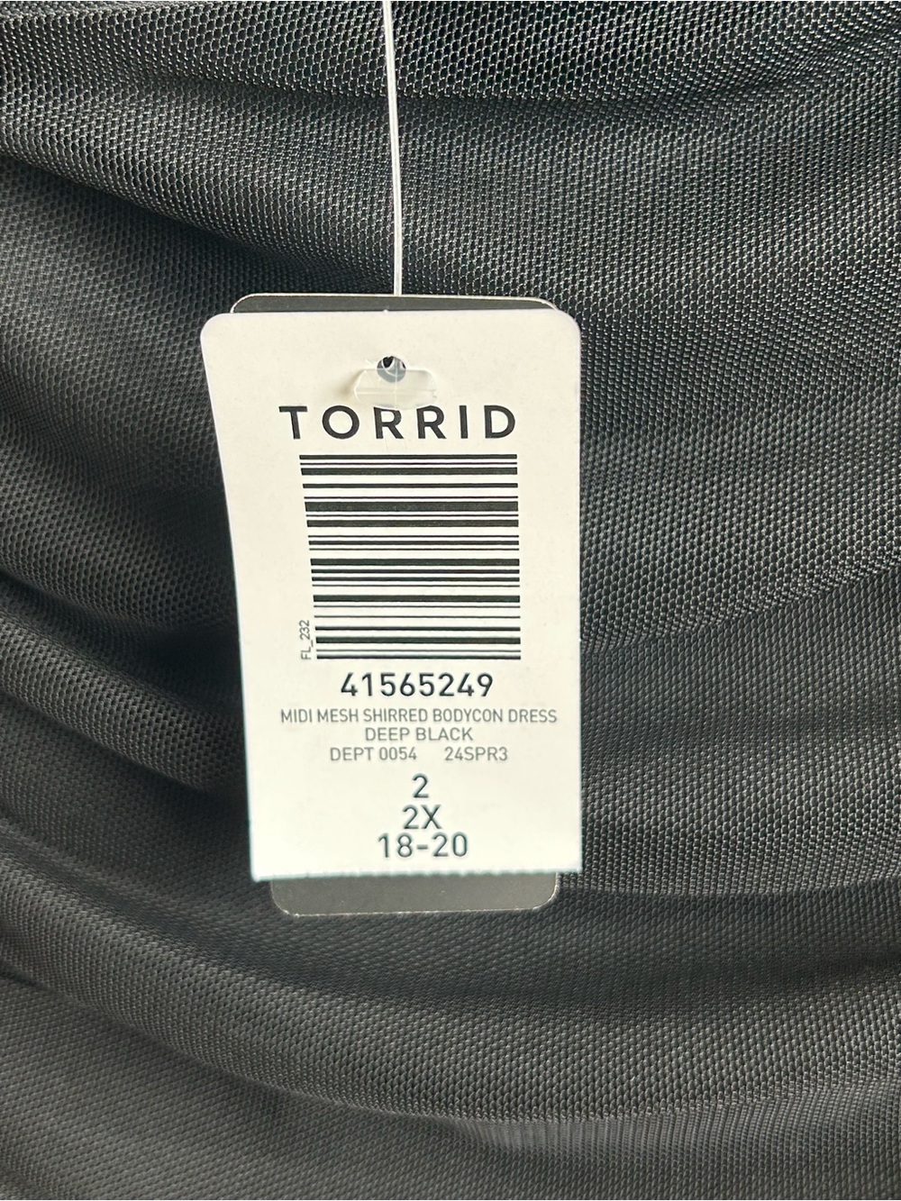 Torrid Midi Mesh Shirred Bodycon Dress - Picture 2 of 6